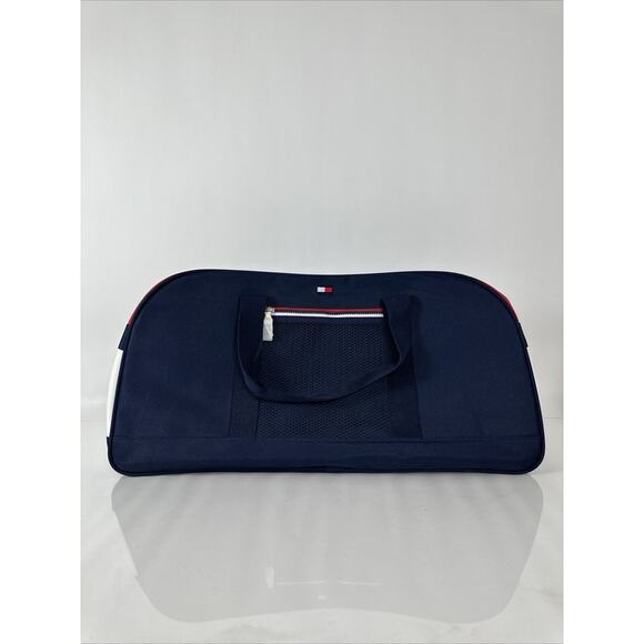 NWT Tommy Hilfiger Duffle Bag Navy Blue w/ Signature Stripes - Picture 1 of 15